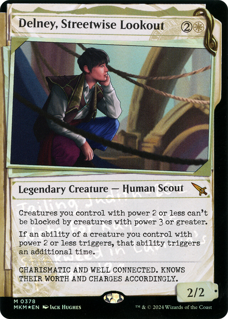 Delney, Streetwise Lookout (MKM-378) [Murders at Karlov Manor]: (Showcase) Foil