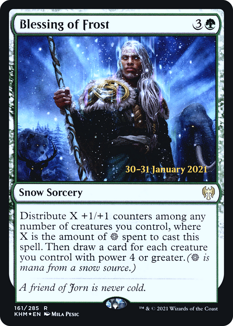 Blessing of Frost (PRE-161S) [Kaldheim Promos]: (snow) Foil