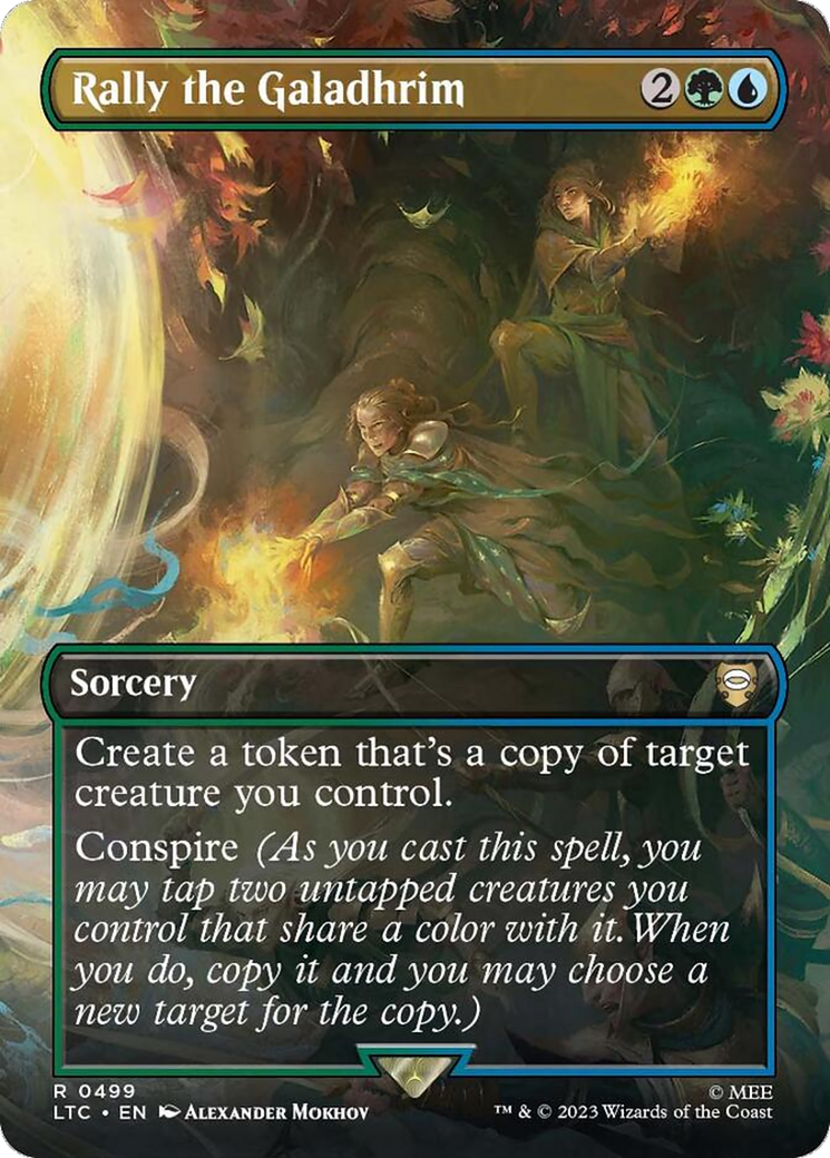 Rally the Galadhrim (Borderless) (LTC-499) [Tales of Middle-earth Commander] (Borderless) Foil
