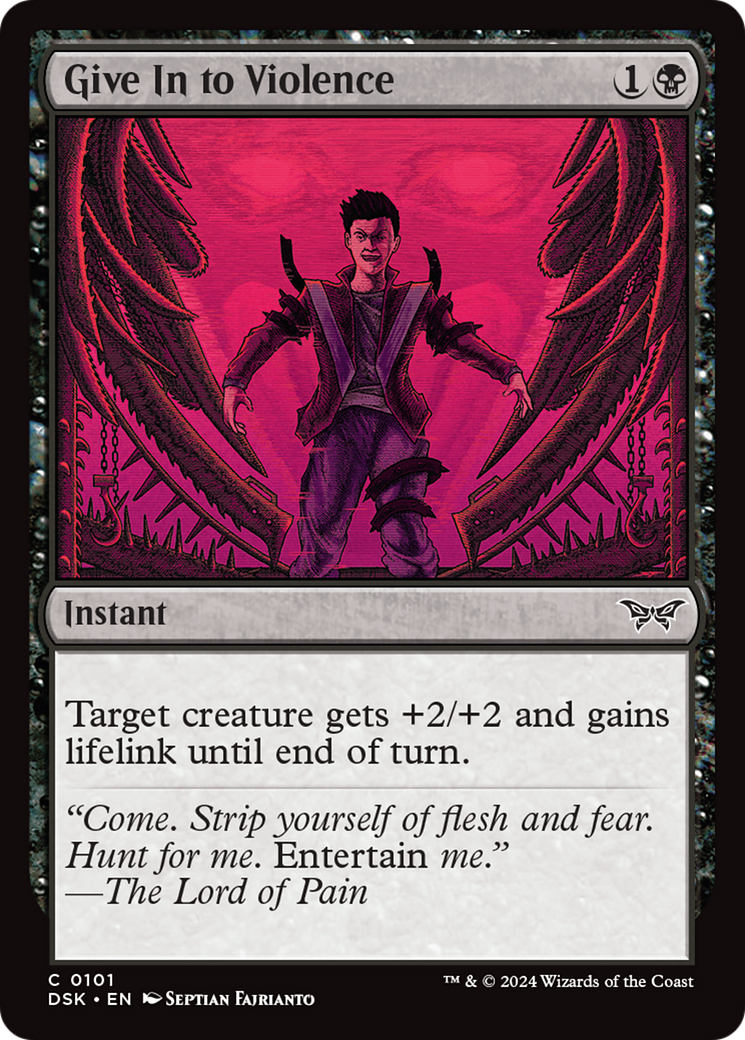 Give In to Violence (DSK-101) [Duskmourn: House of Horror] Foil