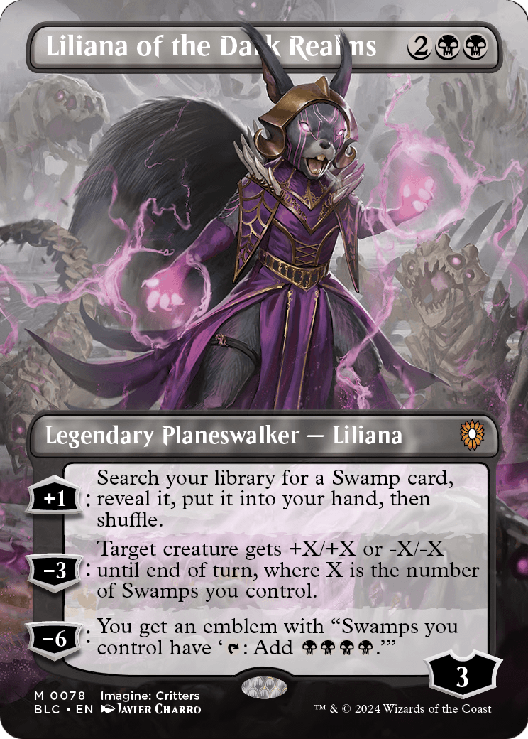 Liliana of the Dark Realms (Borderless) (BLC-078) [Bloomburrow Commander]