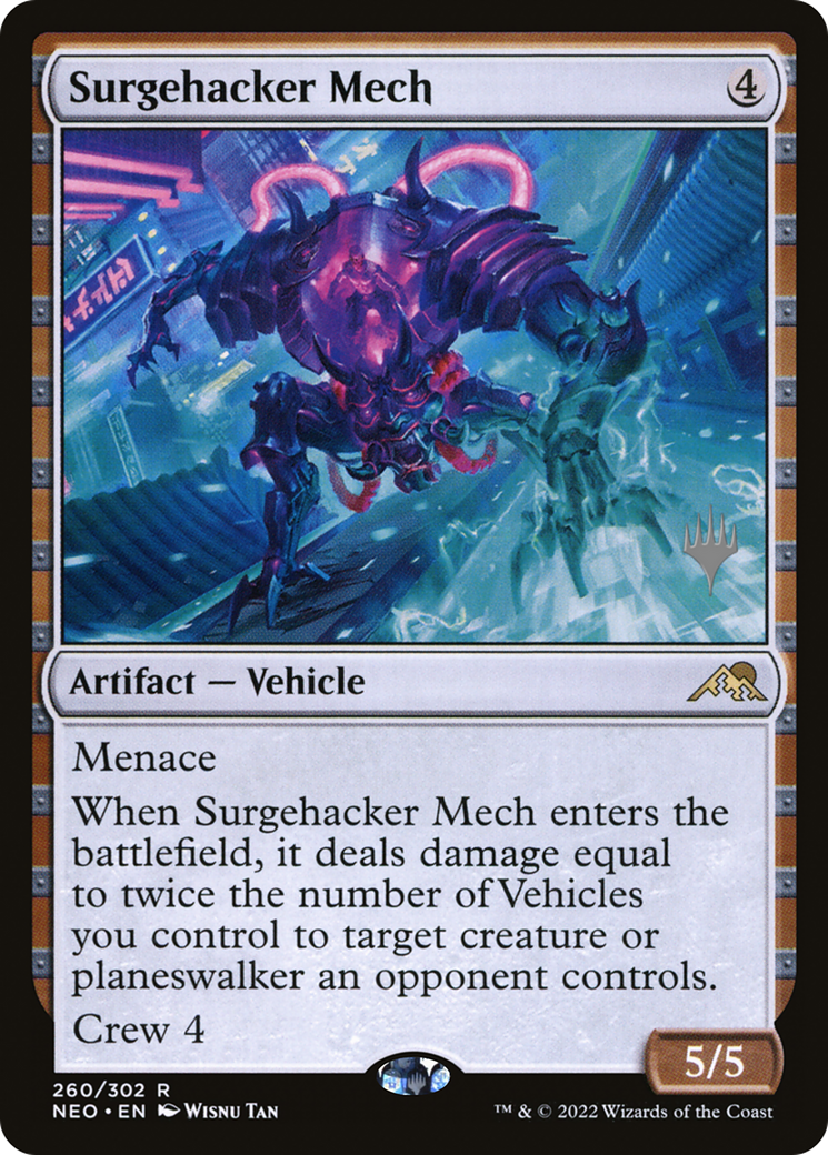 Surgehacker Mech (PPNEO-260) [Promo Pack: Kamigawa: Neon Dynasty Promos]
