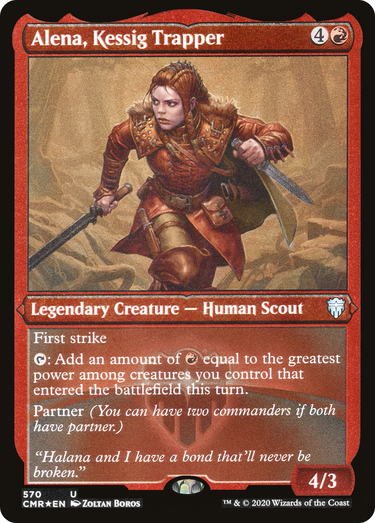 Alena, Kessig Trapper (Foil Etched) (CMR-570) [Commander Legends] Etched Foil