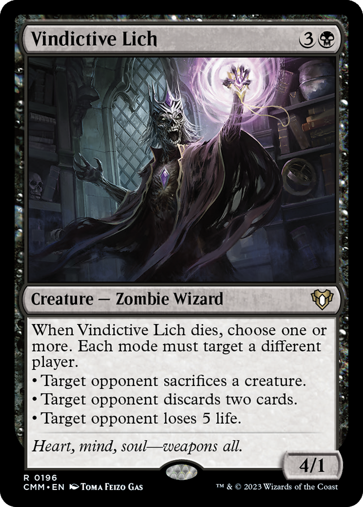 Vindictive Lich (CMM-196) [Commander Masters] Foil