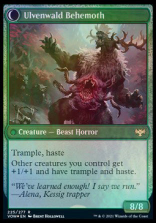 Ulvenwald Oddity // Ulvenwald Behemoth (PRE-225S) [Innistrad: Crimson Vow Promos]: (Double Faced Transform) Foil