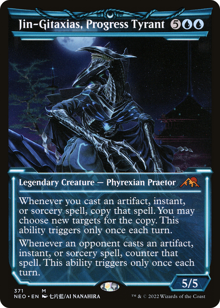 Jin-Gitaxias, Progress Tyrant (NEO-371) [Kamigawa: Neon Dynasty]: (Showcase) Foil