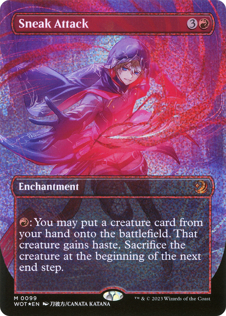 Sneak Attack (WOT-099) [Wilds of Eldraine: Enchanting Tales] (Borderless) Foil