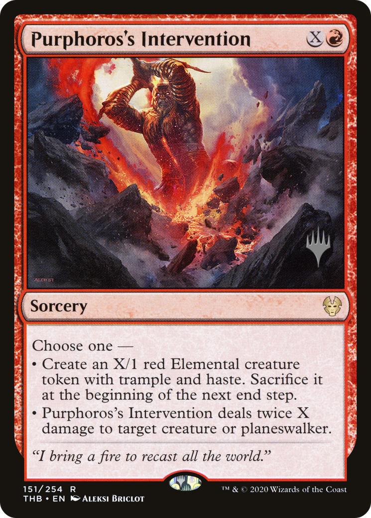 Purphoros's Intervention (PPTHB-151P) [Theros Beyond Death Promos]