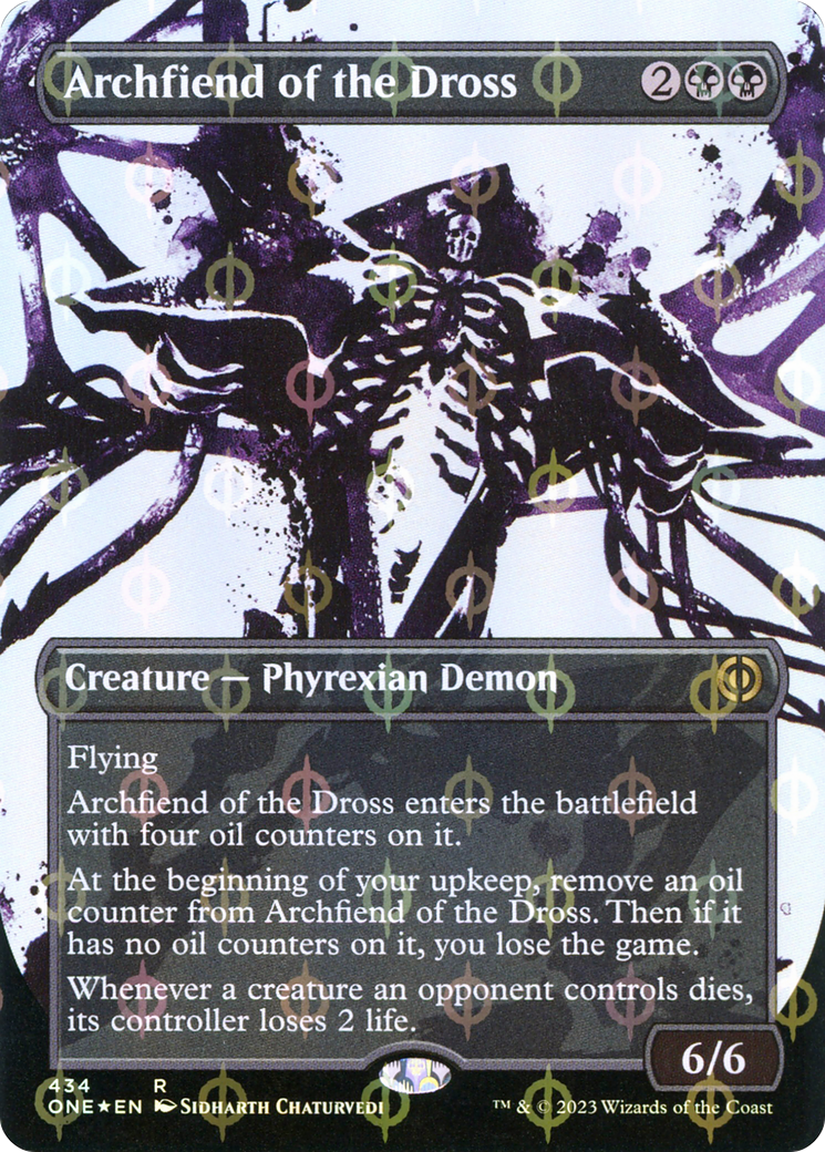 Archfiend of the Dross (ONE-434) [Phyrexia: All Will Be One]: (Showcase) (Borderless) Foil