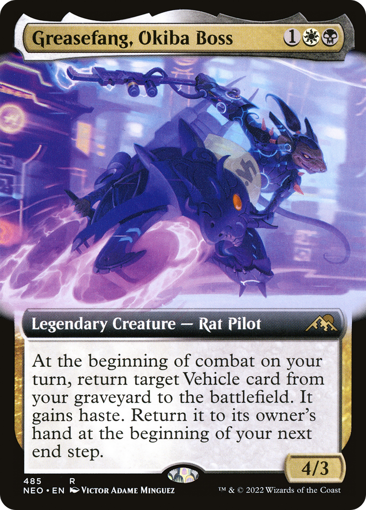 Greasefang, Okiba Boss (NEO-485) [Kamigawa: Neon Dynasty]: (Extended Art)