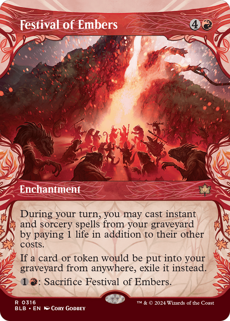 Festival of Embers (BLB-316) [Bloomburrow]: (Showcase) (Borderless)