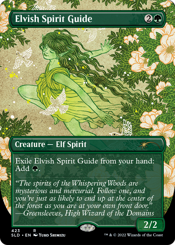 Elvish Spirit Guide (Borderless) (SLD-423) (Borderless) [Secret Lair Drop]