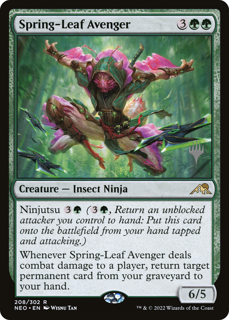 Spring-Leaf Avenger (PPNEO-208) [Promo Pack: Kamigawa: Neon Dynasty Promos]