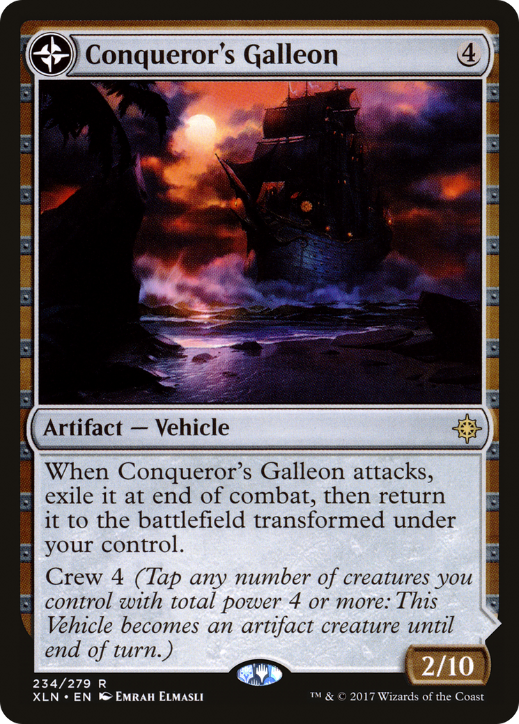 Conqueror's Galleon // Conqueror's Foothold (XLN-234) [Ixalan]: (compasslanddfc) Foil