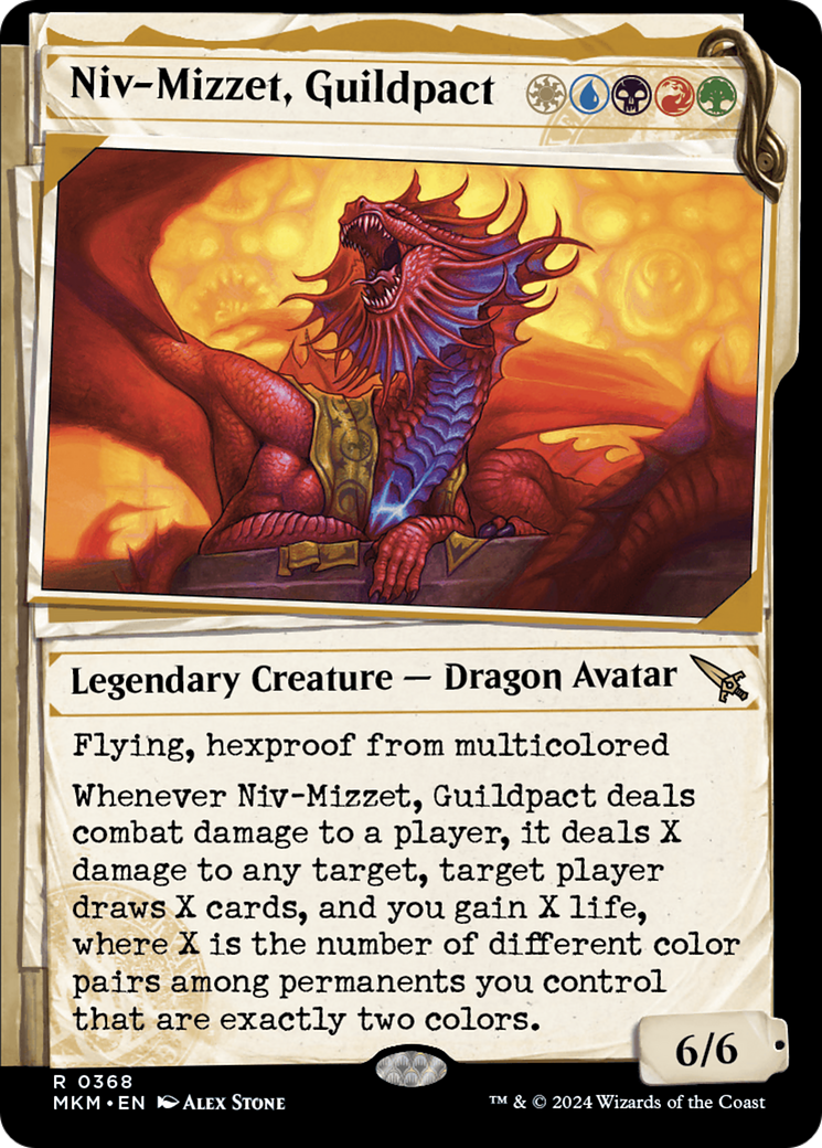 Niv-Mizzet, Guildpact (MKM-368) [Murders at Karlov Manor]: (Showcase) Foil