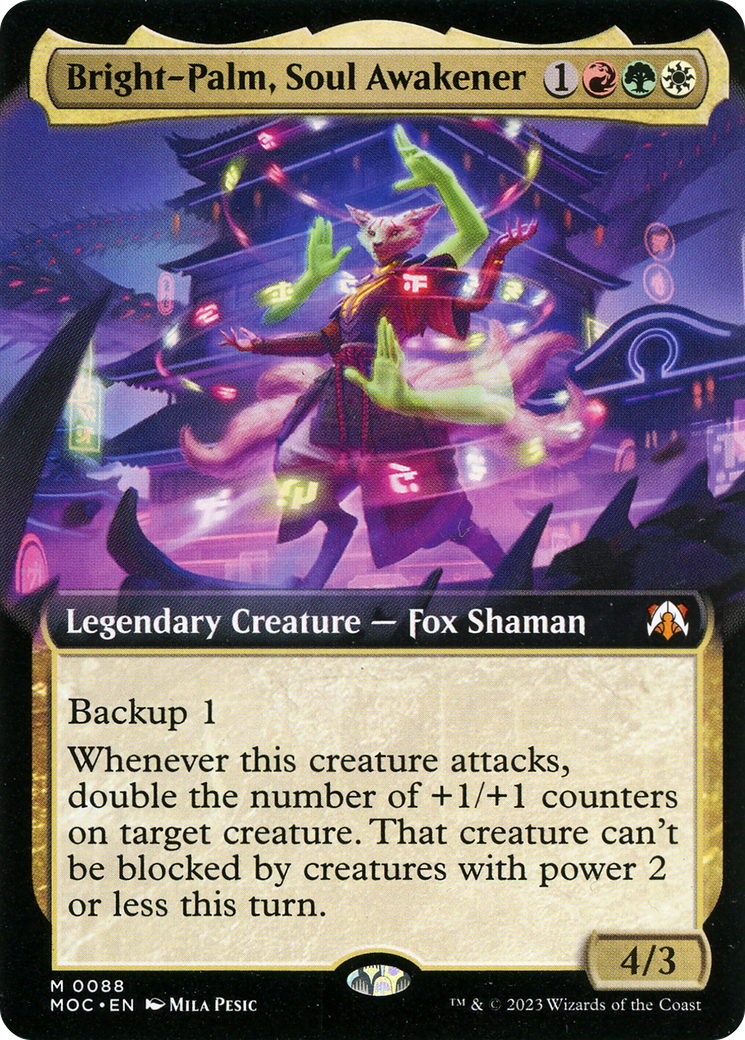 Bright-Palm, Soul Awakener (MOC-088) [March of the Machine Commander]: (Extended Art)