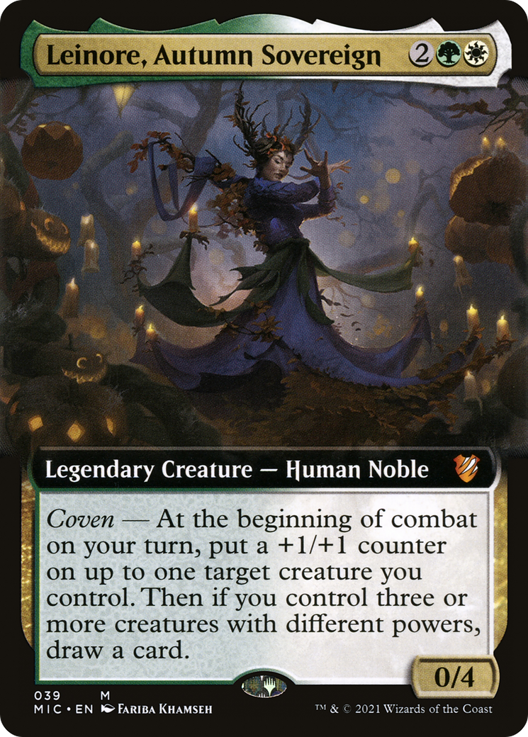 Leinore, Autumn Sovereign (MIC-039) [Midnight Hunt Commander]: (Extended Art)