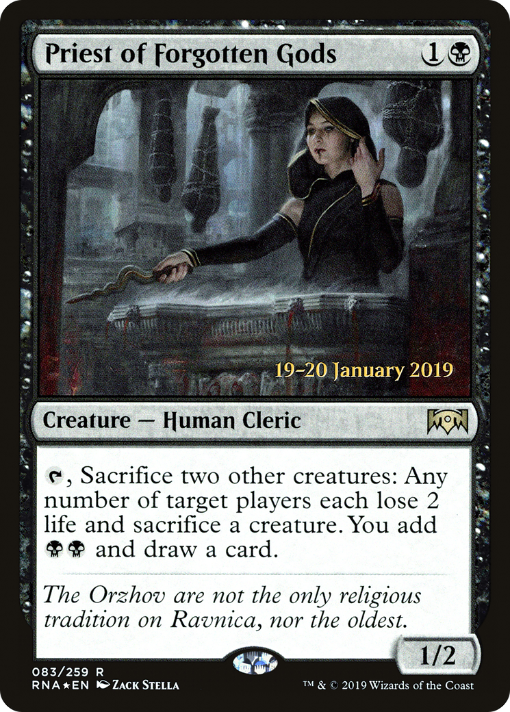 Priest of Forgotten Gods (PRE-83S) [Ravnica Allegiance Promos] Foil