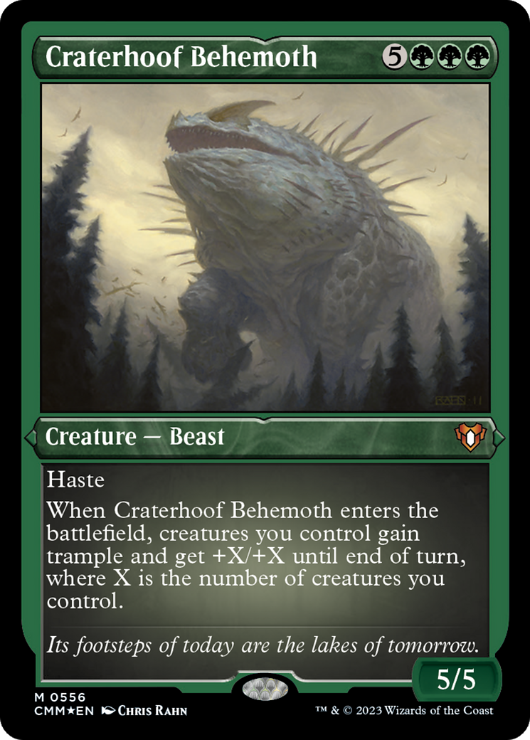 Craterhoof Behemoth (CMM-556) [Commander Masters] Etched Foil