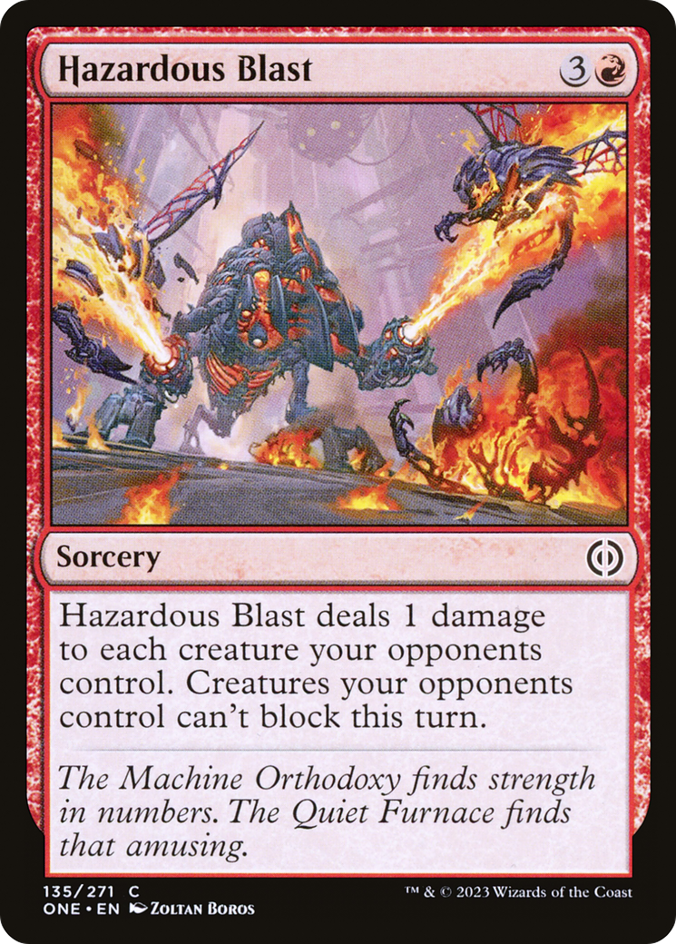 Hazardous Blast (ONE-135) [Phyrexia: All Will Be One] Foil