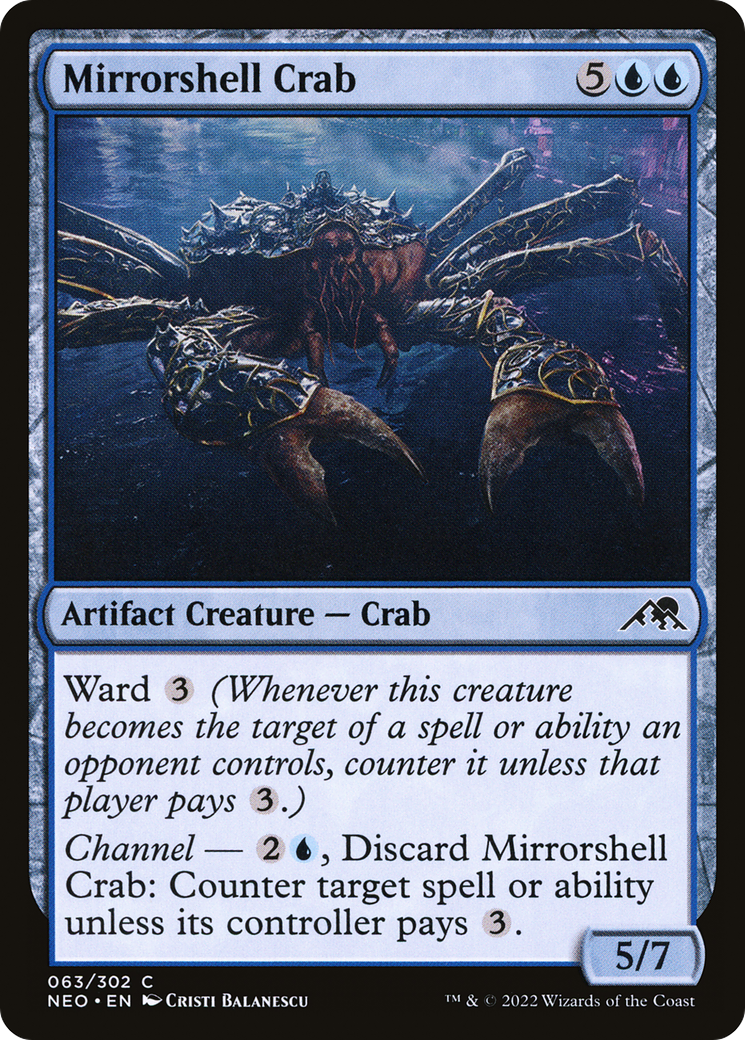 Mirrorshell Crab (NEO-063) [Kamigawa: Neon Dynasty] Foil