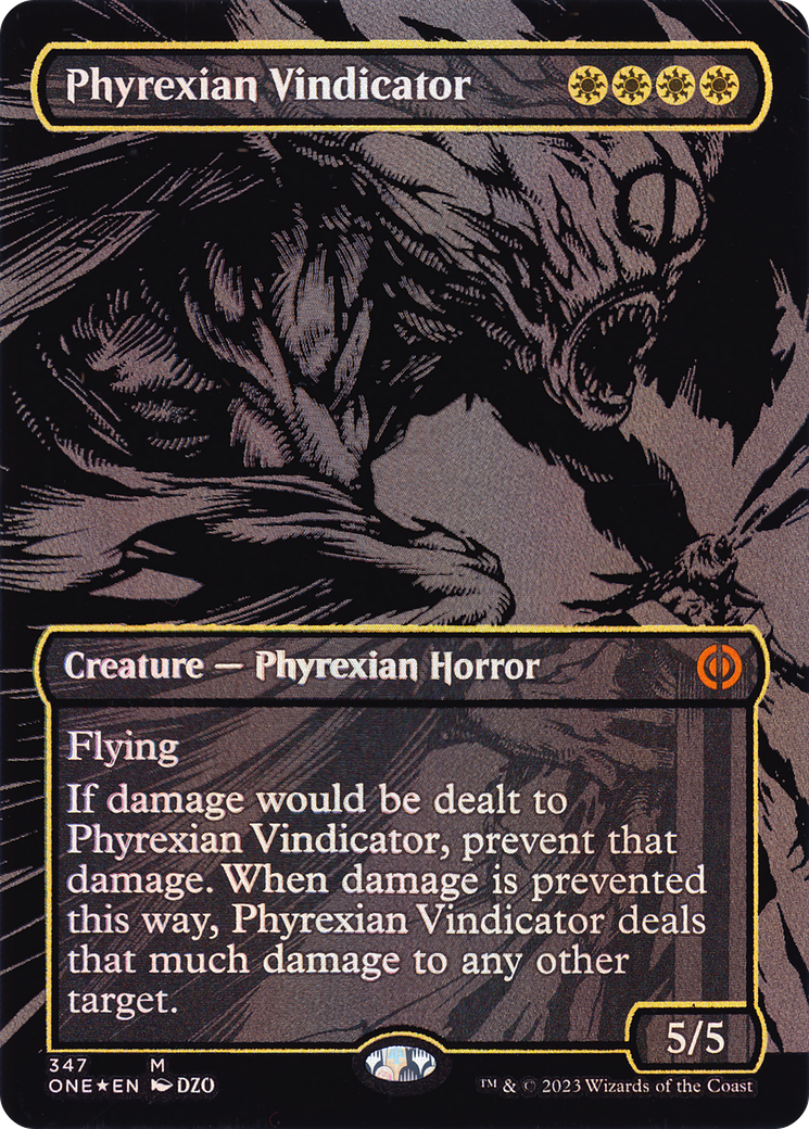 Phyrexian Vindicator (ONE-347) [Phyrexia: All Will Be One] (Borderless) Foil
