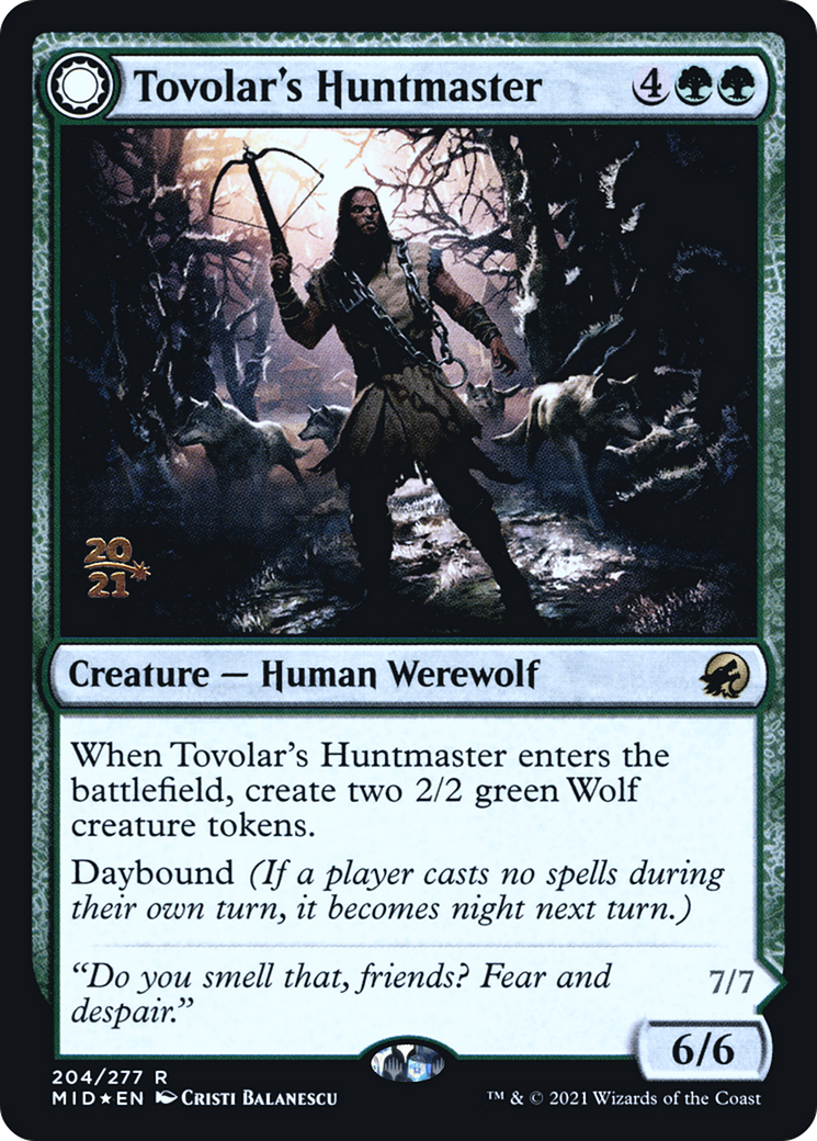 Tovolar's Huntmaster (PRE-204S) [Innistrad: Midnight Hunt Promos] Foil