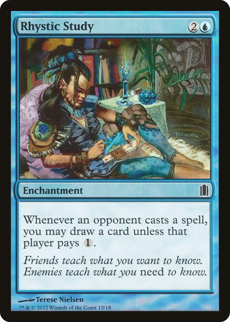 Rhystic Study (CM1-015) [Commander's Arsenal] Foil