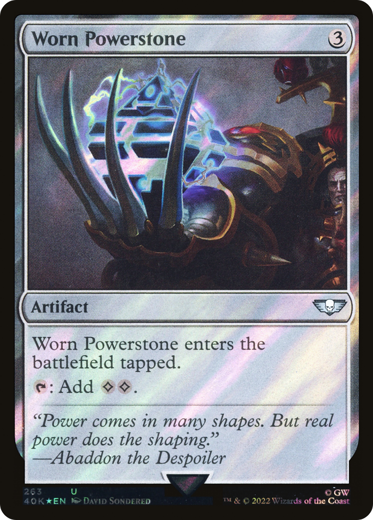Worn Powerstone (Surge Foil) (40K-263) [Warhammer 40,000 Commander] Foil