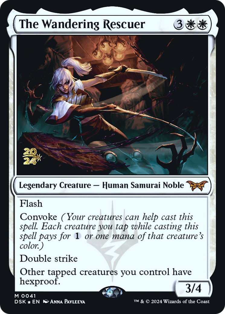 The Wandering Rescuer (PRE-41S) [Duskmourn: House of Horror Promos] Foil