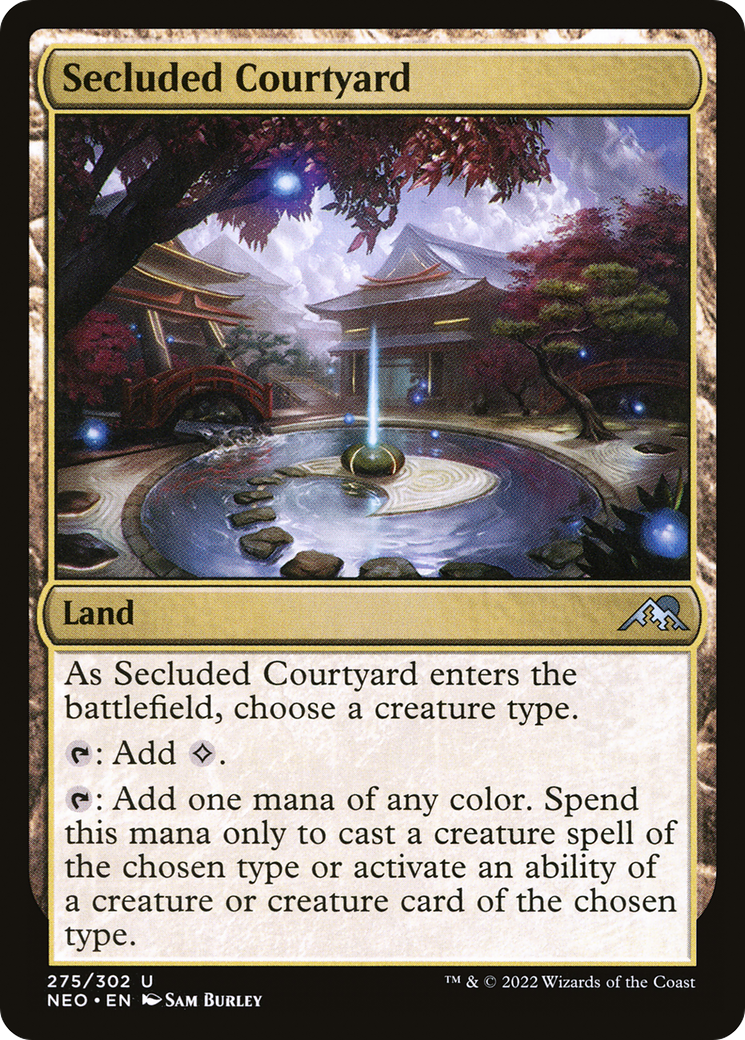 Secluded Courtyard (NEO-275) [Kamigawa: Neon Dynasty] Foil
