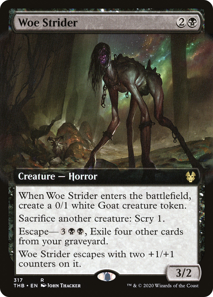Woe Strider (THB-317) [Theros Beyond Death]: (Extended Art) Foil