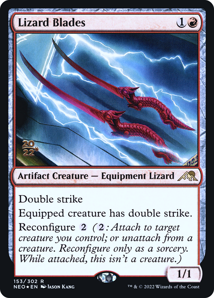 Lizard Blades (PRE-153) [Kamigawa: Neon Dynasty Promos] Foil