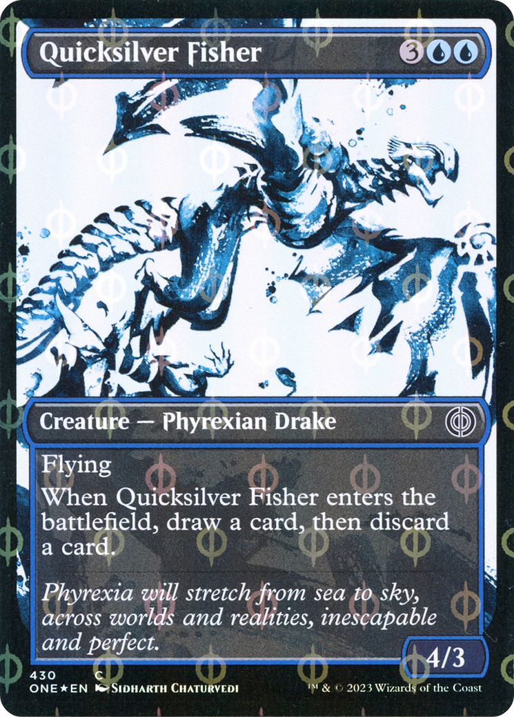 Quicksilver Fisher (Showcase) (Step-and-Compleat Foil) (ONE-430) [Phyrexia: All Will Be One] Foil