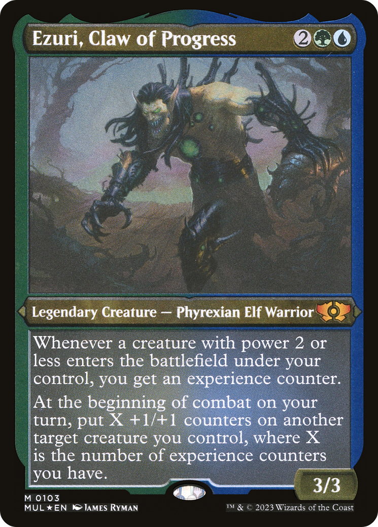 Ezuri, Claw of Progress (MUL-103) [Multiverse Legends] Etched Foil