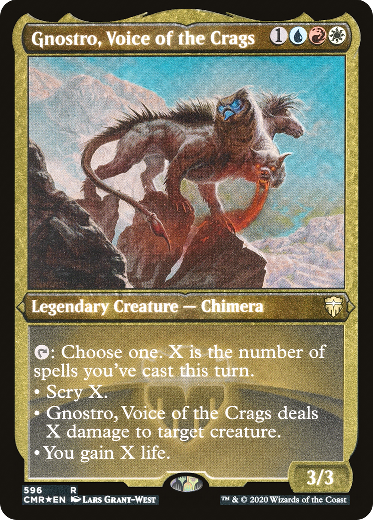 Gnostro, Voice of the Crags (CMR-596) [Commander Legends] Etched Foil