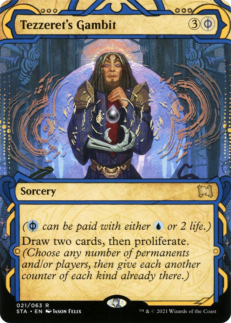 Tezzeret's Gambit (STA-021) (Showcase) (Borderless) [Strixhaven Mystical Archive]
