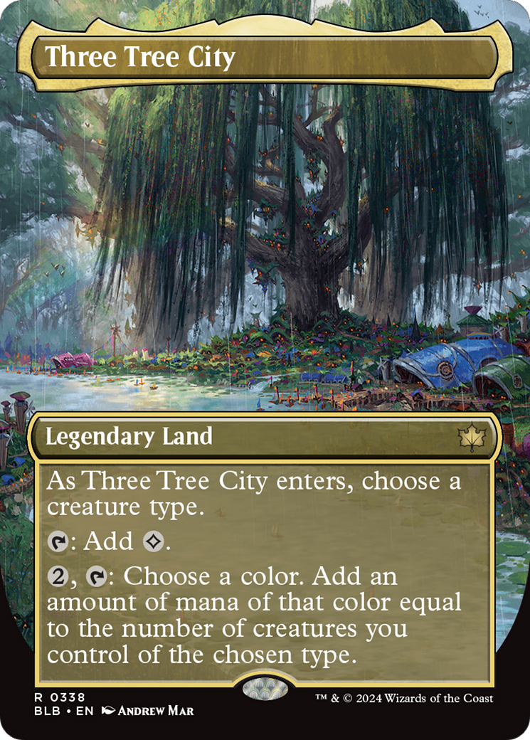 Three Tree City (BLB-338) [Bloomburrow] (Borderless) Foil