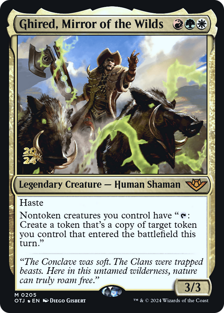 Ghired, Mirror of the Wilds (PRE-205) [Outlaws of Thunder Junction Promos] Foil