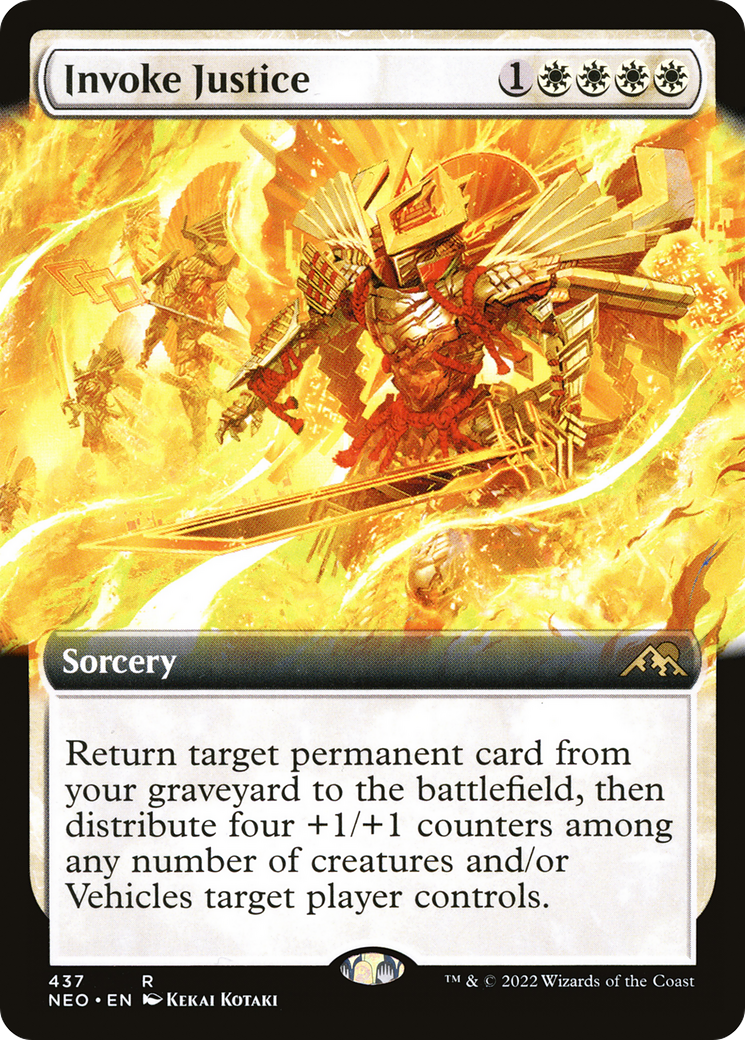 Invoke Justice (Extended Art) (NEO-437) [Kamigawa: Neon Dynasty]