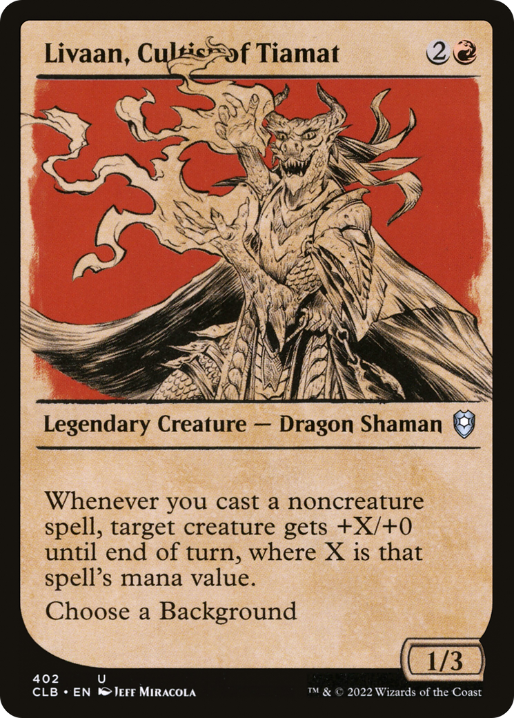Livaan, Cultist of Tiamat (Showcase) (CLB-402) [Commander Legends: Battle for Baldur's Gate]