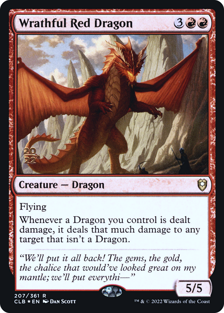 Wrathful Red Dragon (PRE-207) [Battle for Baldur's Gate Promos] Foil