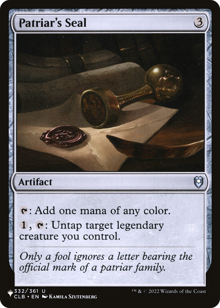 Patriar's Seal (LIST-CLB-332) [The List]