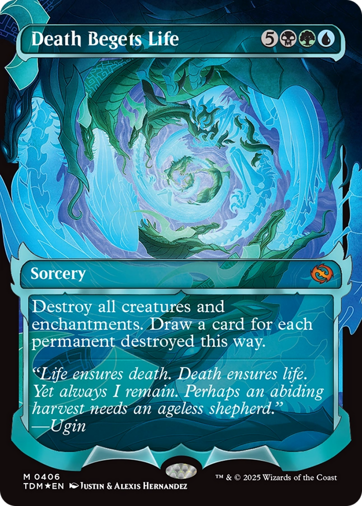 Death Begets Life (TDM-406) [Tarkir: Dragonstorm]: (Showcase) (Borderless) Foil
