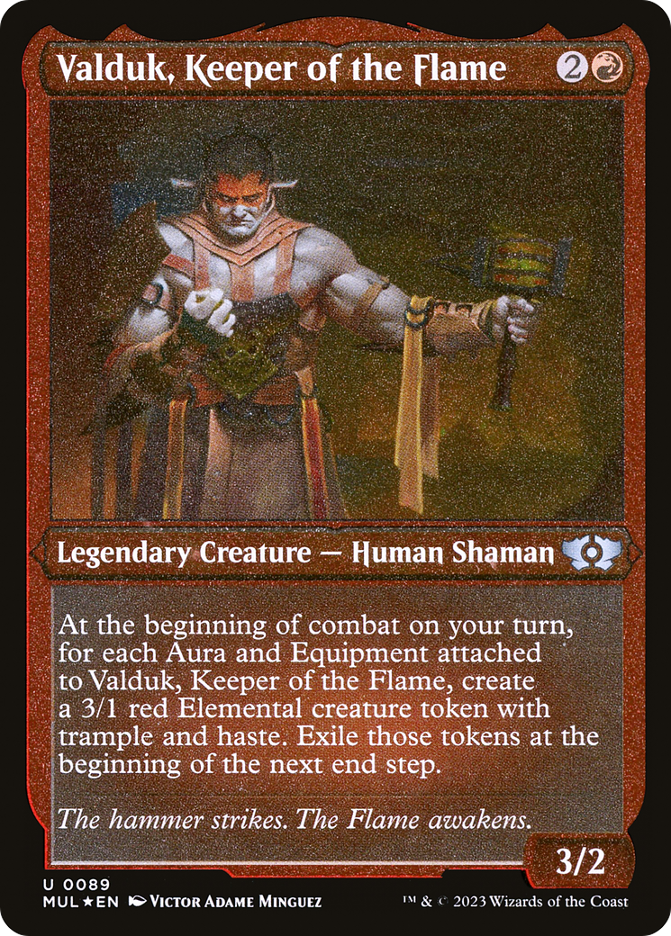 Valduk, Keeper of the Flame (Foil Etched) (MUL-089) [Multiverse Legends] Foil