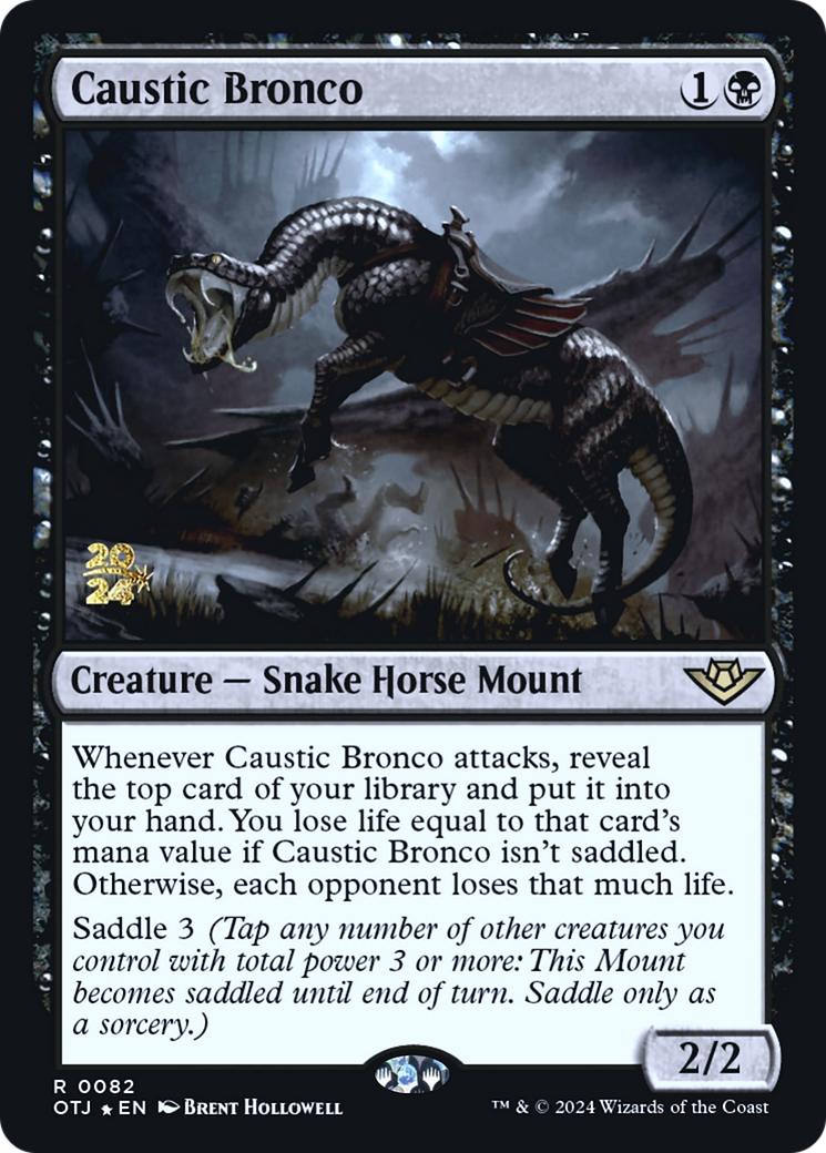 Caustic Bronco (PRE-82S) [Outlaws of Thunder Junction Promos] Foil