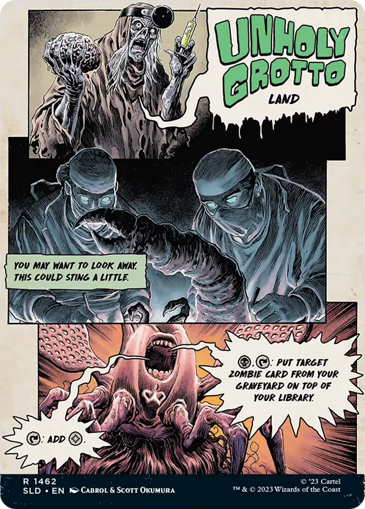 Unholy Grotto // Unholy Grotto (SLD-1462) [Secret Lair Drop]: (Full Art) (Borderless) Foil