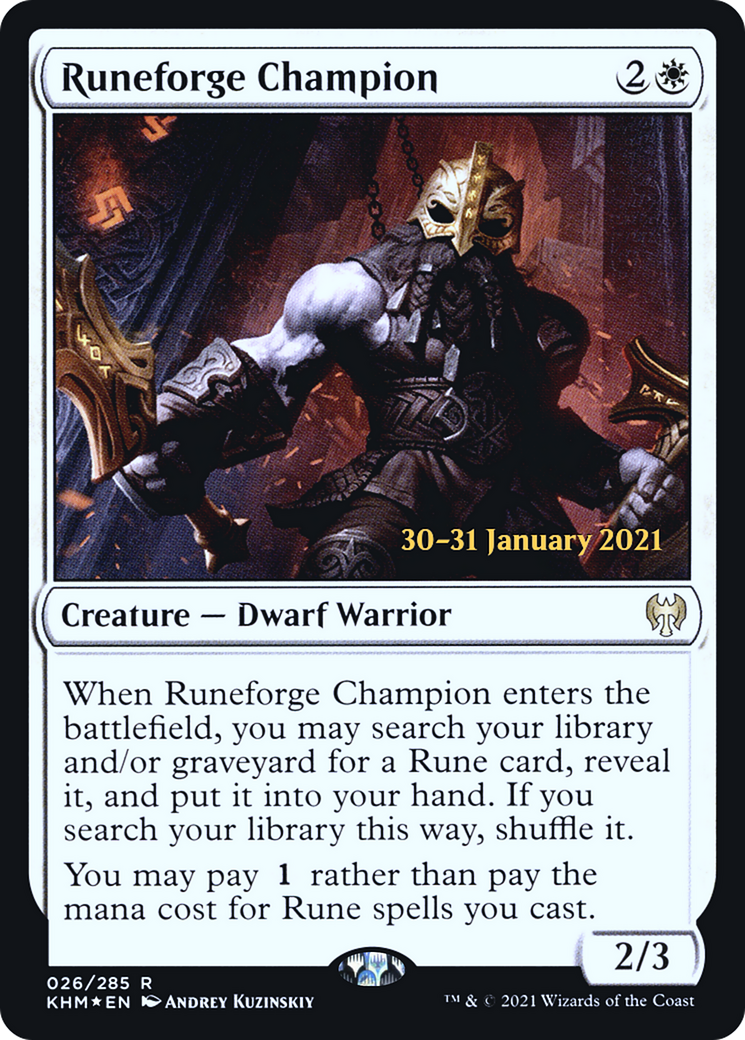 Runeforge Champion (PRE-26S) [Kaldheim Promos] Foil
