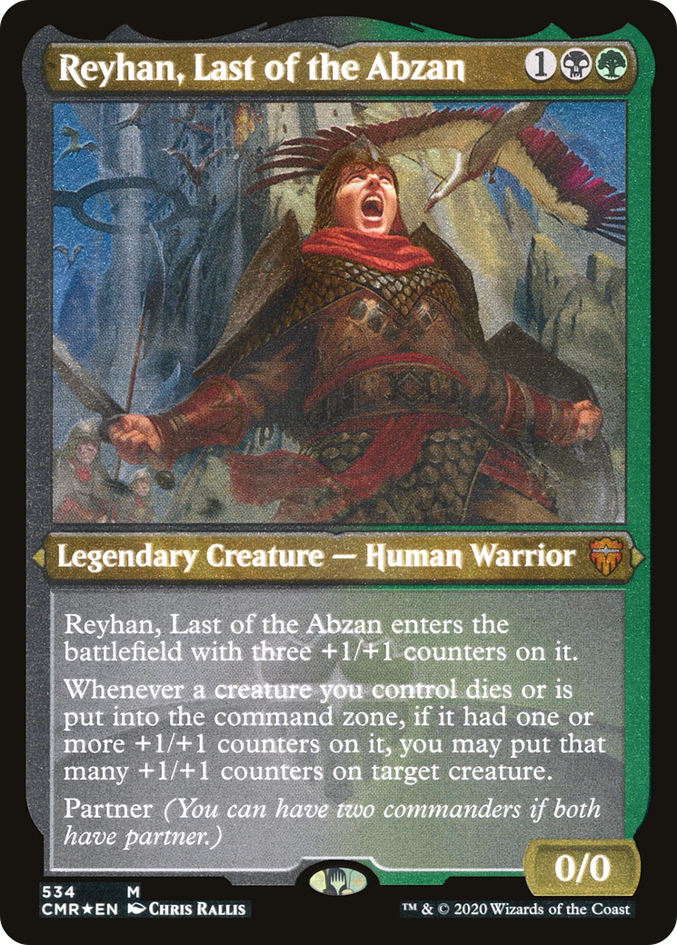 Reyhan, Last of the Abzan (CMR-534) [Commander Legends] Etched Foil