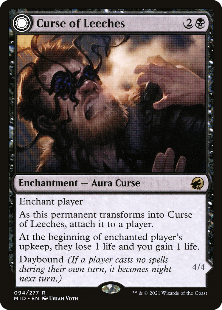 Curse of Leeches // Leeching Lurker (MID-094) [Innistrad: Midnight Hunt]: (Double Faced Transform) Foil